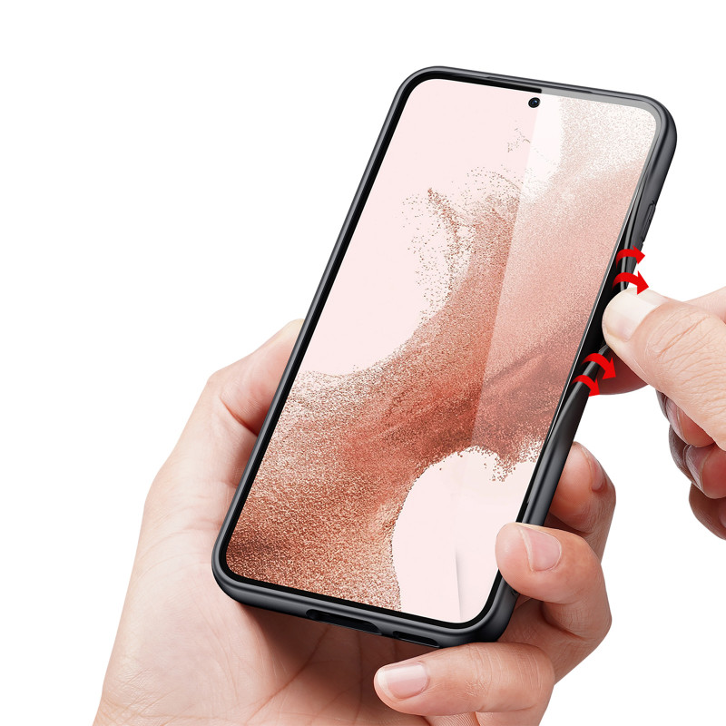 Dux Ducis Fino dėklas Samsung Galaxy S23+, dangtelis su silikoniniu rėmeliu, pilkas
