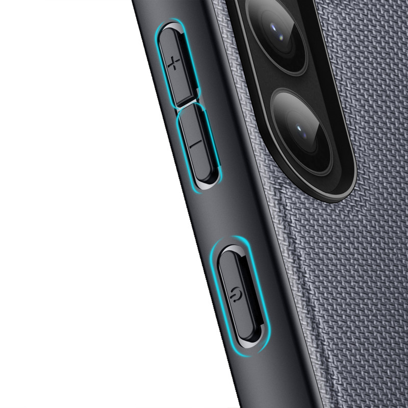 Dux Ducis Fino dėklas Samsung Galaxy S23+, dangtelis su silikoniniu rėmeliu, pilkas