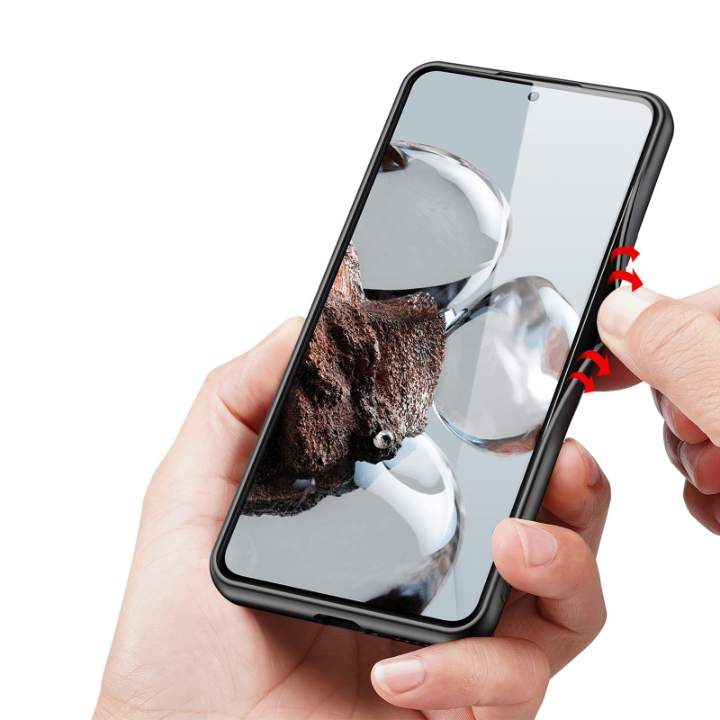 Dux Ducis Fino dėklas, skirtas Xiaomi 12T Pro / Xiaomi 12T dangtelis su silikoniniu rėmeliu pilkos spalvos