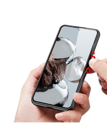 Dux Ducis Fino dėklas, skirtas Xiaomi 12T Pro / Xiaomi 12T dangtelis su silikoniniu rėmeliu pilkos spalvos Dux Ducis Fino dėklas, skirtas Xiaomi 12T Pro / Xiaomi 12T dangtelis su silikoniniu rėmeliu pilkos spalvos