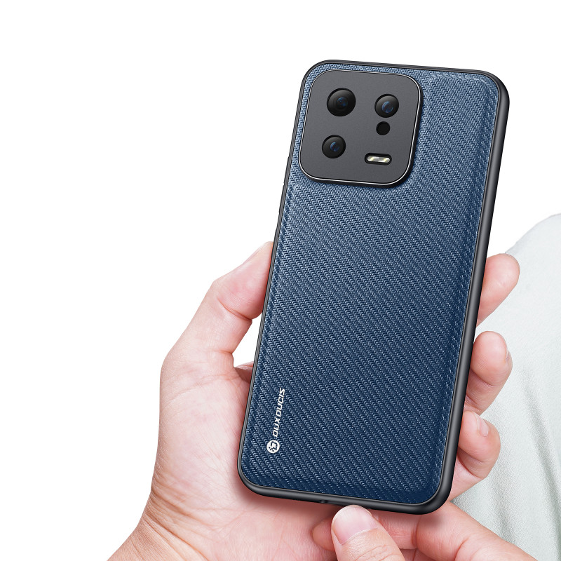 Dux Ducis Fino dėklas Xiaomi 13, dangtelis su silikoniniu rėmeliu, mėlynas