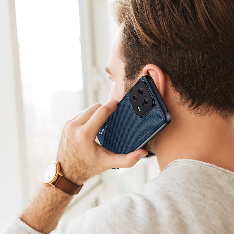 Dux Ducis Fino dėklas Xiaomi 13, dangtelis su silikoniniu rėmeliu, mėlynas