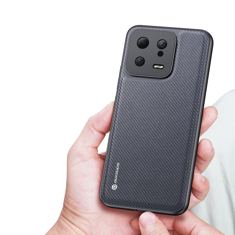 Dux Ducis Fino dėklas skirtas Xiaomi 13, dangtelis su silikoniniu rėmeliu, pilkas