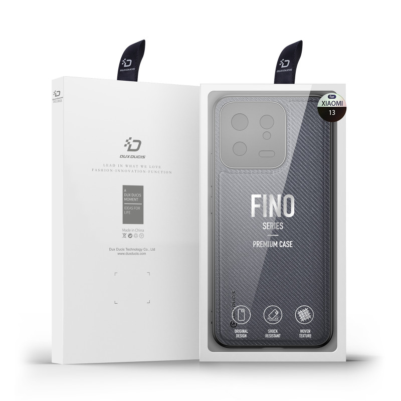 Dux Ducis Fino dėklas skirtas Xiaomi 13, dangtelis su silikoniniu rėmeliu, pilkas