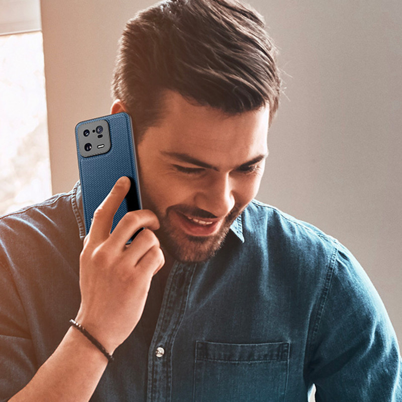 Dux Ducis Fino dėklas skirtas Xiaomi 13 Pro, dangtelis su silikoniniu rėmeliu, mėlynas