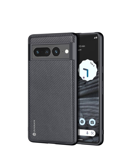 Dux Ducis Fino dėklas, skirtas Google Pixel 7 Pro, dangtelis su silikoniniu rėmeliu, juodas