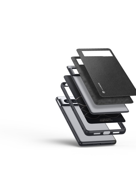 Dux Ducis Fino dėklas, skirtas Google Pixel 7 Pro, dangtelis su silikoniniu rėmeliu, juodas