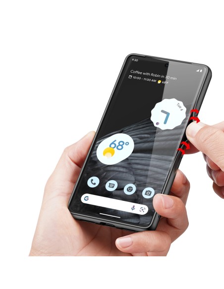 Dux Ducis Fino dėklas, skirtas Google Pixel 7 Pro, dangtelis su silikoniniu rėmeliu, juodas