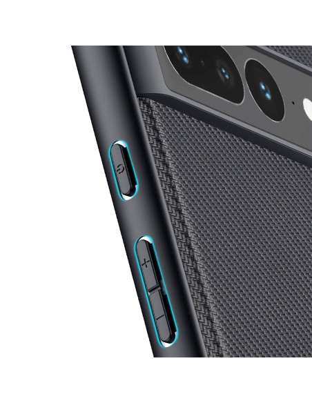 Dux Ducis Fino dėklas, skirtas Google Pixel 7 Pro, dangtelis su silikoniniu rėmeliu, juodas