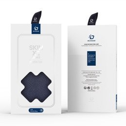Dux Ducis Skin X2 dėklas, skirtas Samsung Galaxy S23+ dangteliu su atvartu, mėlynos spalvos piniginės stovu