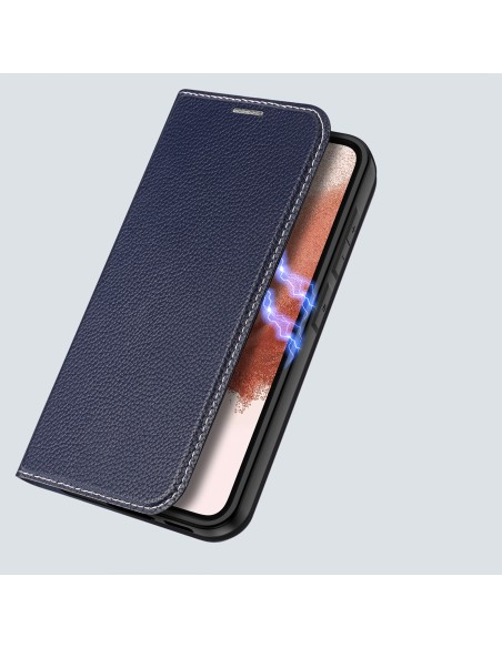 Dux Ducis Skin X2 dėklas, skirtas Samsung Galaxy S23+ dangteliu su atvartu, mėlynos spalvos piniginės stovu Dux Ducis Skin X2 dėklas, skirtas Samsung Galaxy S23+ dangteliu su atvartu, mėlynos spalvos piniginės stovu