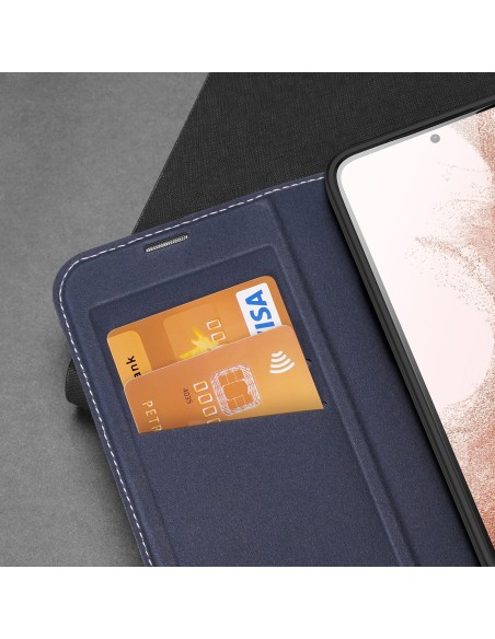 Dux Ducis Skin X2 dėklas, skirtas Samsung Galaxy S23+ dangteliu su atvartu, mėlynos spalvos piniginės stovu Dux Ducis Skin X2 dėklas, skirtas Samsung Galaxy S23+ dangteliu su atvartu, mėlynos spalvos piniginės stovu