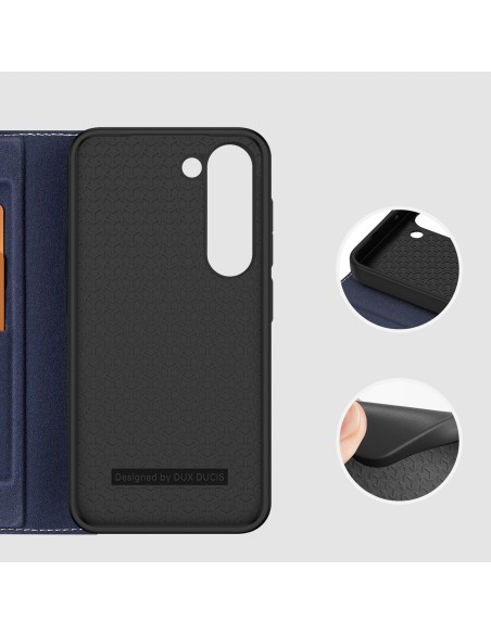 Dux Ducis Skin X2 dėklas, skirtas Samsung Galaxy S23+ dangteliu su atvartu, mėlynos spalvos piniginės stovu Dux Ducis Skin X2 dėklas, skirtas Samsung Galaxy S23+ dangteliu su atvartu, mėlynos spalvos piniginės stovu