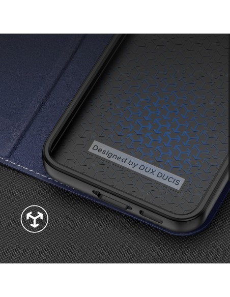 Dux Ducis Skin X2 dėklas, skirtas Samsung Galaxy S23+ dangteliu su atvartu, mėlynos spalvos piniginės stovu Dux Ducis Skin X2 dėklas, skirtas Samsung Galaxy S23+ dangteliu su atvartu, mėlynos spalvos piniginės stovu