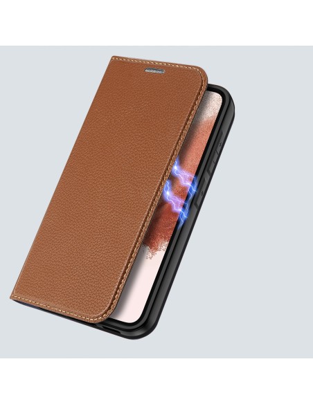 Dux Ducis Skin X2 dėklas, skirtas Samsung Galaxy S23+ dangtelis su atvartu piniginės stovas rudas Dux Ducis Skin X2 dėklas, skirtas Samsung Galaxy S23+ dangtelis su atvartu piniginės stovas rudas