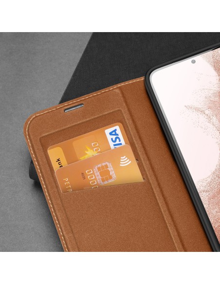 Dux Ducis Skin X2 dėklas, skirtas Samsung Galaxy S23+ dangtelis su atvartu piniginės stovas rudas Dux Ducis Skin X2 dėklas, skirtas Samsung Galaxy S23+ dangtelis su atvartu piniginės stovas rudas
