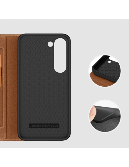 Dux Ducis Skin X2 dėklas, skirtas Samsung Galaxy S23+ dangtelis su atvartu piniginės stovas rudas Dux Ducis Skin X2 dėklas, skirtas Samsung Galaxy S23+ dangtelis su atvartu piniginės stovas rudas