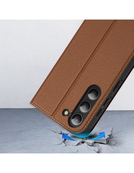 Dux Ducis Skin X2 dėklas, skirtas Samsung Galaxy S23+ dangtelis su atvartu piniginės stovas rudas Dux Ducis Skin X2 dėklas, skirtas Samsung Galaxy S23+ dangtelis su atvartu piniginės stovas rudas