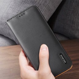Dux Ducis Hivo dėklas, skirtas Samsung Galaxy S23 dangtelis su atvartu piniginės stovu RFID blokuoja raudona spalva