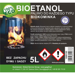 Bioalkoholis bioetanolis BIO kuras biožidiniui 5L