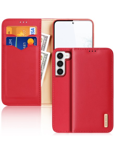 Dux Ducis Hivo dėklas, skirtas Samsung Galaxy S23+ dangtelis su atvartu piniginės stovu RFID blokuojantis raudonas Dux Ducis Hivo dėklas, skirtas Samsung Galaxy S23+ dangtelis su atvartu piniginės stovu RFID blokuojantis raudonas
