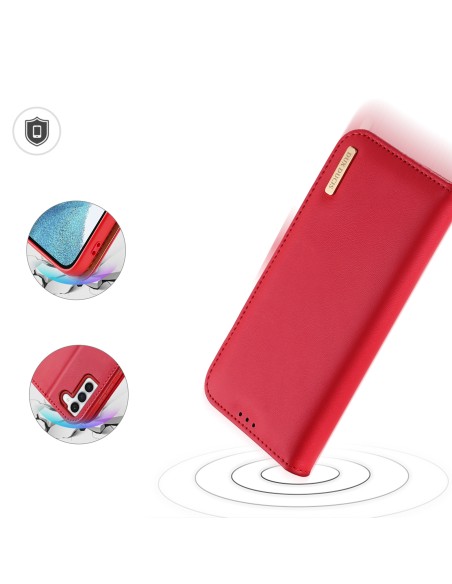 Dux Ducis Hivo dėklas, skirtas Samsung Galaxy S23+ dangtelis su atvartu piniginės stovu RFID blokuojantis raudonas Dux Ducis Hivo dėklas, skirtas Samsung Galaxy S23+ dangtelis su atvartu piniginės stovu RFID blokuojantis raudonas