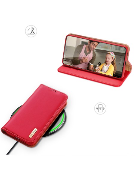 Dux Ducis Hivo dėklas, skirtas Samsung Galaxy S23+ dangtelis su atvartu piniginės stovu RFID blokuojantis raudonas Dux Ducis Hivo dėklas, skirtas Samsung Galaxy S23+ dangtelis su atvartu piniginės stovu RFID blokuojantis raudonas