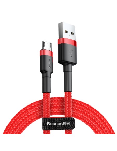Patvarus lankstus kabelis USB microUSB 1.5A 2M raudonas Patvarus lankstus kabelis USB microUSB 1.5A 2M raudonas