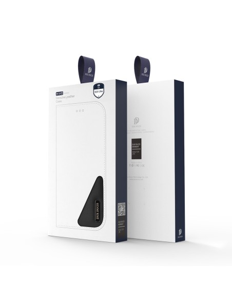 Dux Ducis Hivo dėklas, skirtas Samsung Galaxy S23 Ultra Flip Cover Piniginės stovas RFID blokatorius raudonas