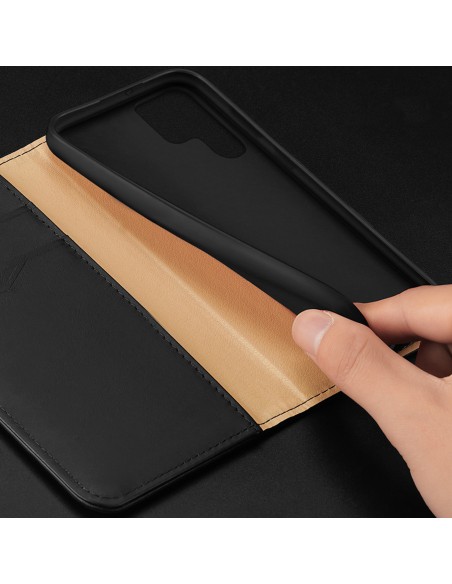 Dux Ducis Hivo dėklas, skirtas Samsung Galaxy S23 Ultra Flip Cover Piniginės stovas RFID blokatorius raudonas