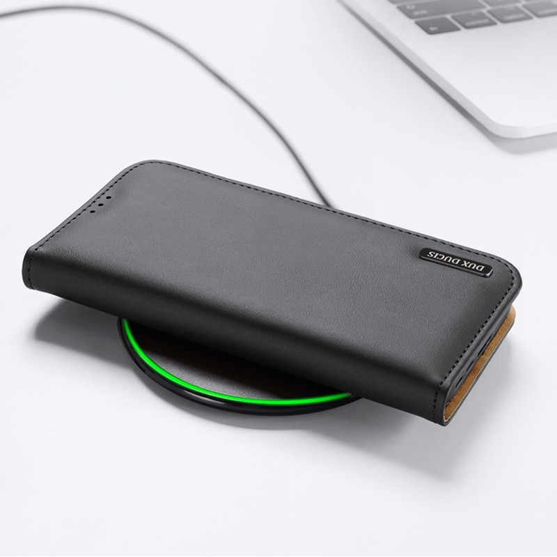 Dux Ducis Hivo dėklas, skirtas Samsung Galaxy S23 Ultra Flip Cover Piniginės stovas RFID blokatorius raudonas