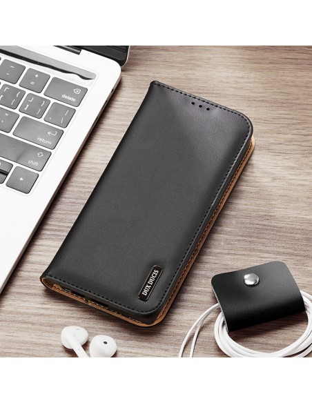 Dux Ducis Hivo dėklas, skirtas Samsung Galaxy S23 Ultra Flip Cover Piniginės stovas RFID blokatorius raudonas