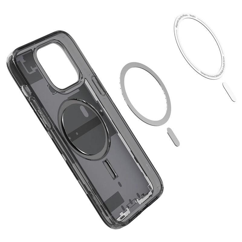 „Spigen Ultra Hybrid Mag“ dėklas su „MagSafe“, skirtas „iPhone 14 Pro Max“ – tamsiai pilka (nulis vieno rašto)
