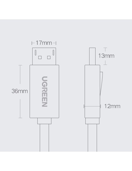 Ugreen DP102 DisplayPort - DisplayPort kabelis 3m 60 Hz - juodas Ugreen DP102 DisplayPort - DisplayPort kabelis 3m 60 Hz - juodas