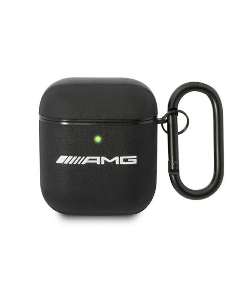 AMG Leather Big Logo dėklas, skirtas AirPods - juodas AMG Leather Big Logo dėklas, skirtas AirPods - juodas