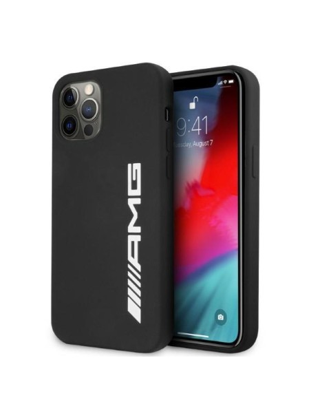 AMG Silicone Big Logo dėklas, skirtas iPhone 12 Pro Max - juodas AMG Silicone Big Logo dėklas, skirtas iPhone 12 Pro Max - juodas
