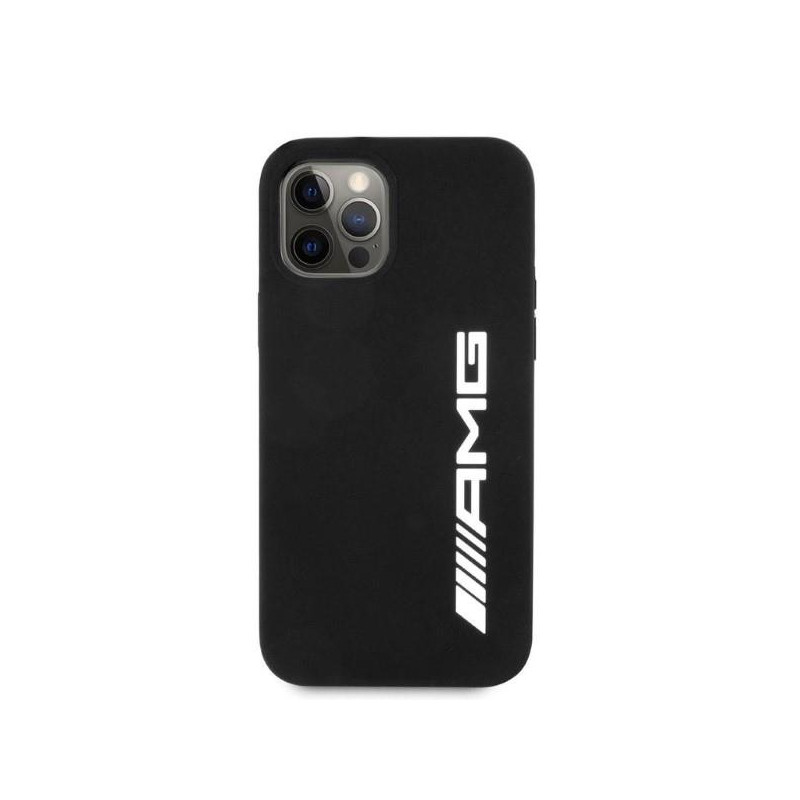 AMG Silicone Big Logo dėklas, skirtas iPhone 12 Pro Max - juodas