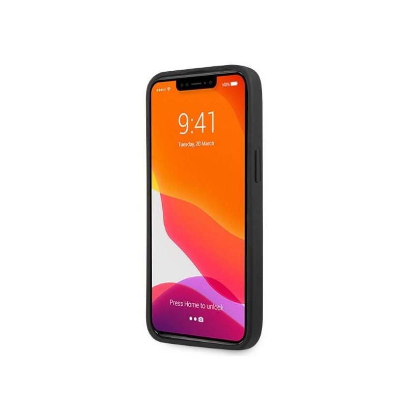 AMG Leather Curved Lines dėklas, skirtas iPhone 13 Pro Max - juodas