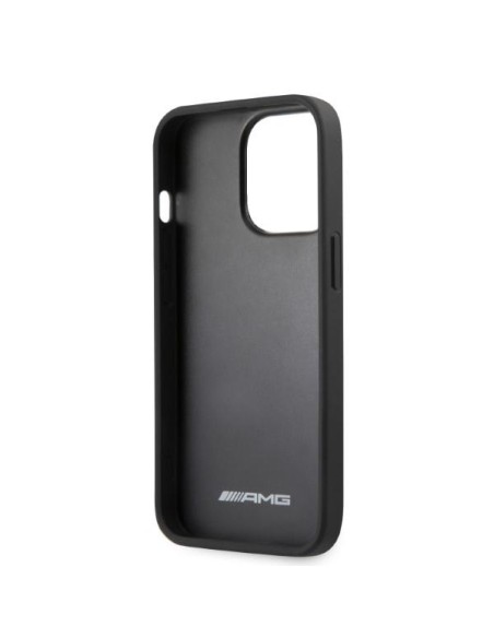 AMG Leather Curved Lines dėklas, skirtas iPhone 13 Pro Max - juodas AMG Leather Curved Lines dėklas, skirtas iPhone 13 Pro Max - juodas