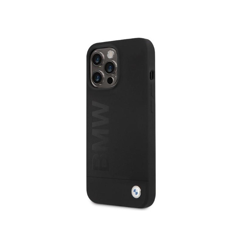 BMW Silicone Signature Logo MagSafe dėklas skirtas iPhone 13 Pro / iPhone 13 - juodas