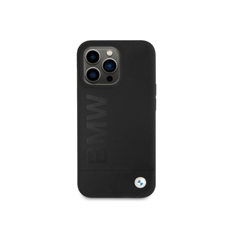 BMW Silicone Signature Logo MagSafe dėklas skirtas iPhone 13 Pro / iPhone 13 - juodas