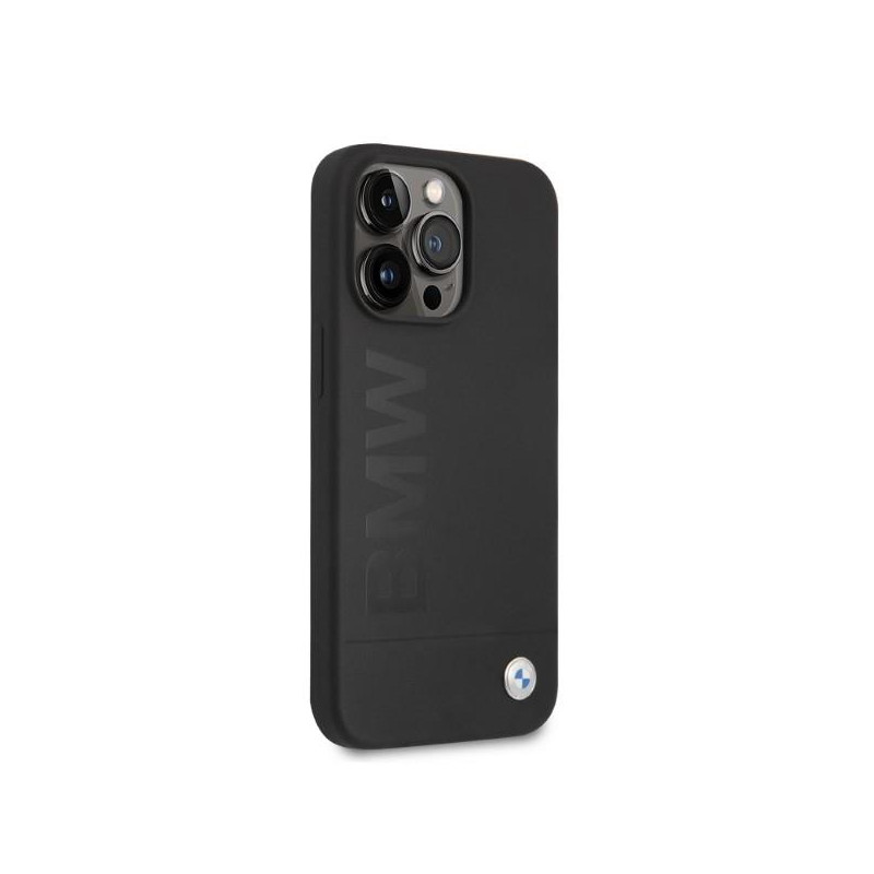 BMW Silicone Signature Logo MagSafe dėklas skirtas iPhone 13 Pro / iPhone 13 - juodas