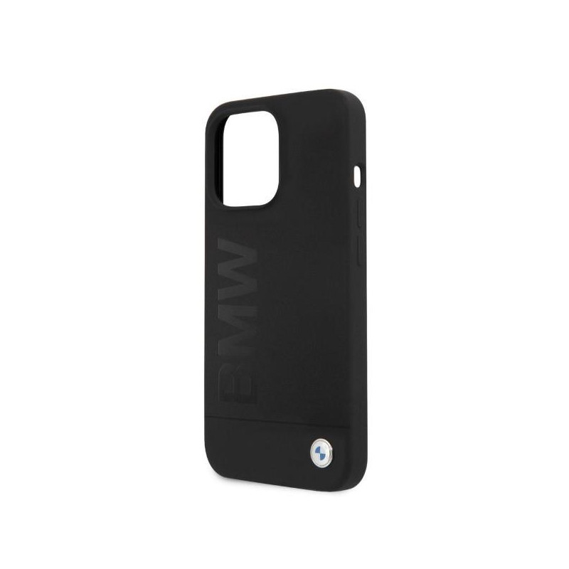 BMW Silicone Signature Logo MagSafe dėklas skirtas iPhone 13 Pro / iPhone 13 - juodas