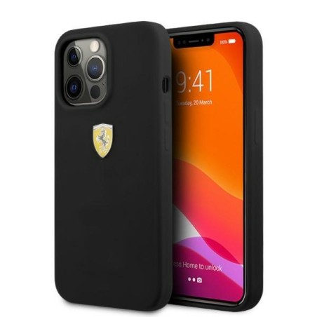 Ferrari Silicone MagSafe dėklas iPhone 13 Pro / iPhone 13 - juodas