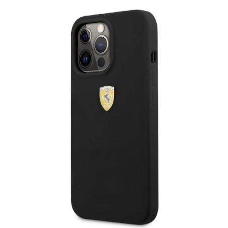 Ferrari Silicone MagSafe dėklas iPhone 13 Pro / iPhone 13 - juodas