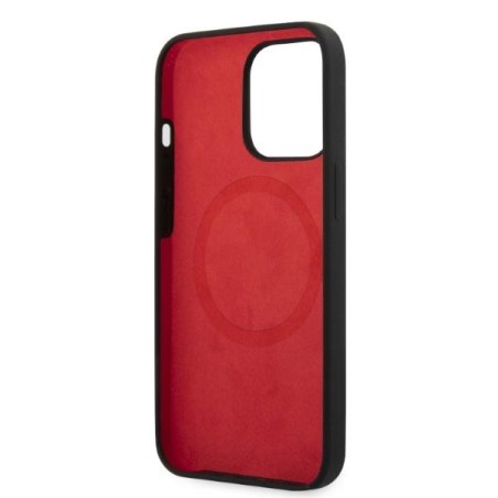 Ferrari Silicone MagSafe dėklas iPhone 13 Pro / iPhone 13 - juodas