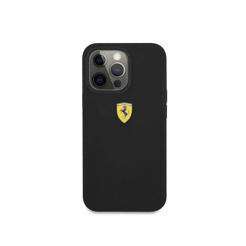Ferrari Silicone MagSafe dėklas iPhone 13 Pro Max - juodas