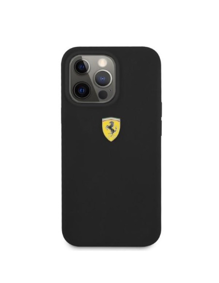 Ferrari Silicone MagSafe dėklas iPhone 13 Pro Max - juodas