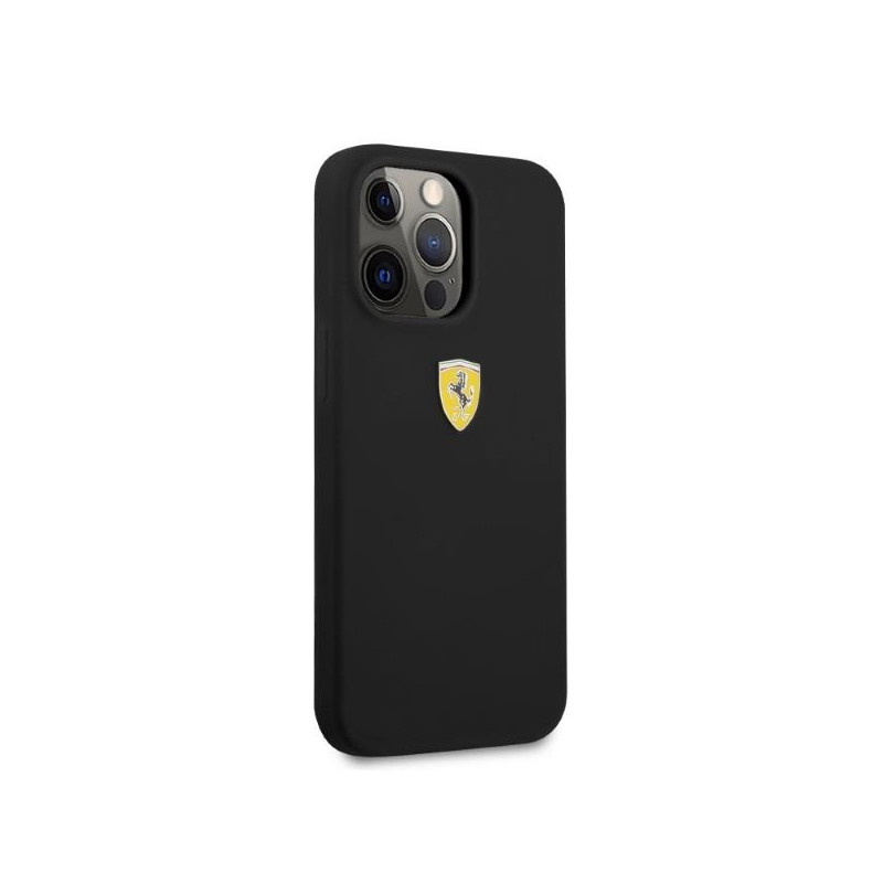 Ferrari Silicone MagSafe dėklas iPhone 13 Pro Max - juodas