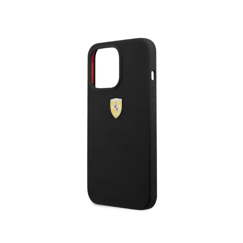 Ferrari Silicone MagSafe dėklas iPhone 13 Pro Max - juodas